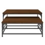 Stackable coffee tables 2 pieces engineered wood brown oak by vidaXL, Coffee table - Ref: Foro24-832822, Price: 75,77 €, Disc...