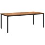 Conjunto de Comedor de Jardín 9 pcs Negro y marrón