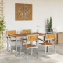 Conjunto de Comedor de Jardín 5 pcs Gris y marrón