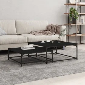 Stapelbare Couchtische, 2 Stück, schwarzes Holzwerkstoff von vidaXL, Couchtisch - Ref: Foro24-832818, Preis: 67,32 €, Rabatt: %