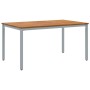 Conjunto de Comedor de Jardín 7 pcs Gris y marrón