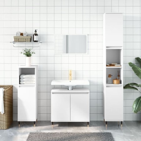 Weißer Badezimmerschrank aus Holzwerkstoff, 58 x 33 x 60 cm von vidaXL, Badezimmerwaschtische - Ref: Foro24-831572, Preis: 43...