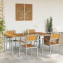 Conjunto de Comedor de Jardín 5 pcs Gris y marrón