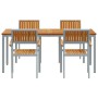 Conjunto de Comedor de Jardín 5 pcs Gris y marrón
