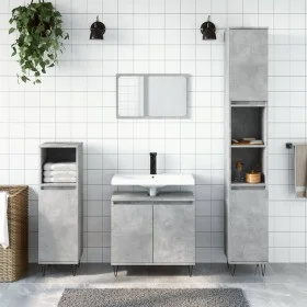 Concrete gray engineered wood bathroom cabinet 58x33x60 cm by vidaXL, bathroom vanities - Ref: Foro24-831584, Price: 47,63 €,...
