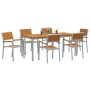 Conjunto de Comedor de Jardín 7 pcs Gris y marrón