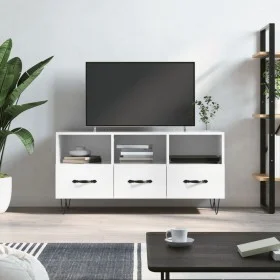 Hochglanzweißer TV-Schrank aus Sperrholz, 102 x 36 x 50 cm von vidaXL, TV-Möbel - Ref: Foro24-829030, Preis: 58,78 €, Rabatt: %