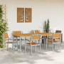 Conjunto de Comedor de Jardín 7 pcs Gris y marrón