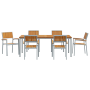 Conjunto de Comedor de Jardín 7 pcs Gris y marrón