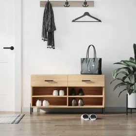Shoe bench engineered wood Sonoma oak 102x35x55 cm by vidaXL, Shoe racks and shoe organizers - Ref: Foro24-829751, Price: 58,...