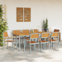Conjunto de Comedor de Jardín 9 pcs Gris y marrón