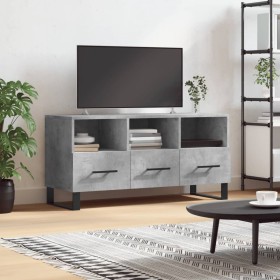 Mueble de TV madera de ingeniería gris hormigón 102x36x50 cm
