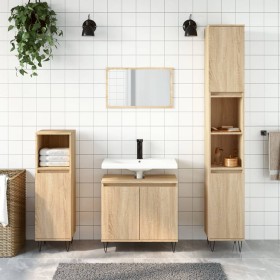 Armario de baño madera de ingeniería roble Sonoma 58x33x60 cm de vidaXL, Tocadores de baño - Ref: Foro24-831583, Precio: 57,3...