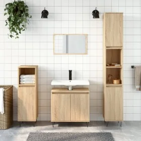 Sonoma oak engineered wood bathroom cabinet 58x33x60 cm by vidaXL, bathroom vanities - Ref: Foro24-831583, Price: 56,51 €, Di...