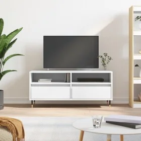 Weißer TV-Schrank aus Sperrholz, 100 x 34,5 x 44,5 cm von vidaXL, TV-Möbel - Ref: Foro24-831228, Preis: 74,98 €, Rabatt: %