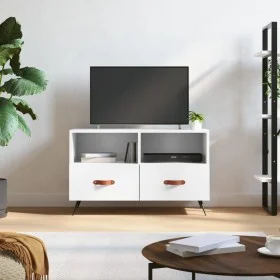 Weißer TV-Schrank aus Sperrholz, 80 x 36 x 50 cm von vidaXL, TV-Möbel - Ref: Foro24-828940, Preis: 46,43 €, Rabatt: %