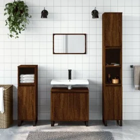 Oak brown engineered wood bathroom cabinet 58x33x60 cm by vidaXL, bathroom vanities - Ref: Foro24-831595, Price: 43,66 €, Dis...