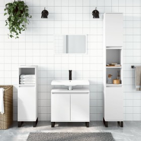 Weißer Badezimmerschrank aus Holzwerkstoff, 58 x 33 x 60 cm von vidaXL, Badezimmerwaschtische - Ref: Foro24-831588, Preis: 53...