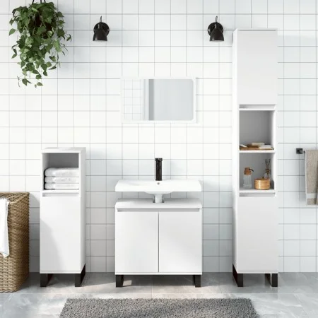 Weißer Badezimmerschrank aus Holzwerkstoff, 58 x 33 x 60 cm von vidaXL, Badezimmerwaschtische - Ref: Foro24-831588, Preis: 52...