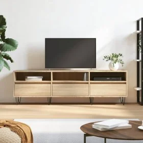 Mueble de TV madera contrachapada roble Sonoma 150x30x44,5 cm de vidaXL, Muebles TV - Ref: Foro24-831279, Precio: 84,85 €, De...