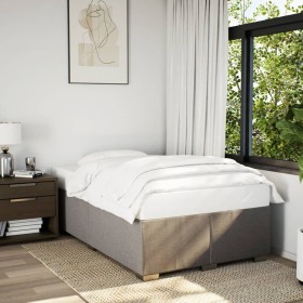 Estructura de cama sin colchón tela gris taupe 120x190 cm Estructura de cama sin colchón tela gris taupe 120x190 cm