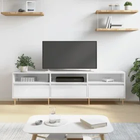 Glossy white plywood TV cabinet 150x30x44.5 cm by vidaXL, TV Furniture - Ref: Foro24-831270, Price: 110,81 €, Discount: %
