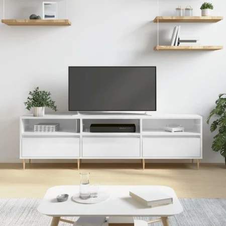 Hochglanzweißer TV-Schrank aus Sperrholz, 150 x 30 x 44,5 cm von vidaXL, TV-Möbel - Ref: Foro24-831270, Preis: 110,94 €, Raba...