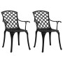 Gartenstühle 2 Einheiten aus schwarzem Aluminiumguss von vidaXL, Gartenstühle - Ref: Foro24-315572, Preis: 285,15 €, Rabatt: %