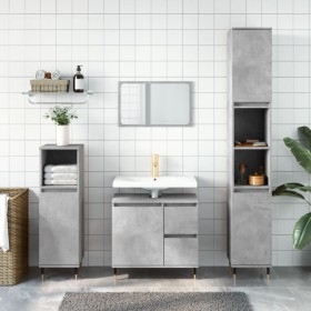 Badezimmerschrank aus betongrauem Sperrholz, 65 x 33 x 60 cm von vidaXL, Badezimmerwaschtische - Ref: Foro24-831600, Preis: 5...