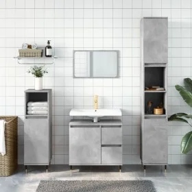 Concrete gray plywood bathroom cabinet 65x33x60 cm by vidaXL, bathroom vanities - Ref: Foro24-831600, Price: 58,44 €, Discoun...