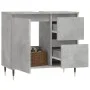 Armario de baño madera contrachapada gris hormigón 65x33x60 cm de vidaXL, Tocadores de baño - Ref: Foro24-831600, Precio: 58,...