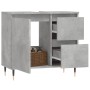 Armario de baño madera contrachapada gris hormigón 65x33x60 cm de vidaXL, Tocadores de baño - Ref: Foro24-831600, Precio: 59,...