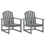 Sillones de jardín 2 unidades madera maciza de acacia gris de vidaXL, Sillas de jardín - Ref: Foro24-312419, Precio: 181,46 €