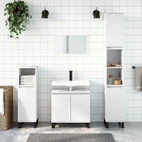 Badezimmerschrank aus weißem Sperrholz, 30 x 30 x 190 cm von vidaXL, Badezimmerwaschtische - Ref: Foro24-831540, Preis: 91,71...