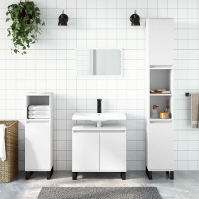 Badezimmerschrank aus weißem Sperrholz, 30 x 30 x 190 cm von vidaXL, Badezimmerwaschtische - Ref: Foro24-831540, Preis: 96,86...