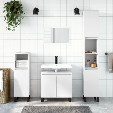 Badezimmerschrank aus weißem Sperrholz, 30 x 30 x 190 cm von vidaXL, Badezimmerwaschtische - Ref: Foro24-831540, Preis: 96,86...