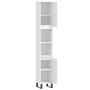 Armario de baño madera contrachapada blanco 30x30x190 cm