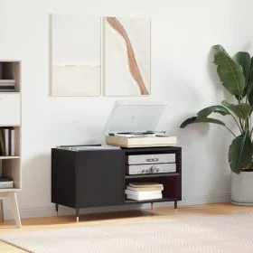 Black engineered wood record cabinet 85x38x48 cm by vidaXL, CD and DVD storage - Ref: Foro24-831693, Price: 49,03 €, Discount: %