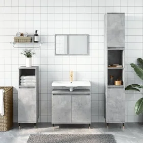 Concrete gray engineered wood bathroom cabinet 58x33x60 cm by vidaXL, bathroom vanities - Ref: Foro24-831576, Price: 44,41 €,...
