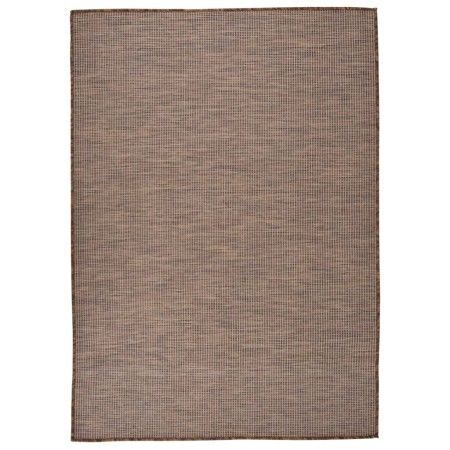 Alfombra de exterior de tejido plano marrón 140x200 cm de vidaXL, Alfombras - Ref: Foro24-340789, Precio: 45,02 €, Descuento: %