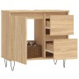 Armario de baño madera contrachapada roble Sonoma 65x33x60 cm de vidaXL, Tocadores de baño - Ref: Foro24-831607, Precio: 78,7...