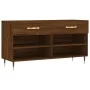 Shoe bench engineered wood oak brown 102x35x55 cm by vidaXL, Shoe racks and shoe organizers - Ref: Foro24-829723, Price: 58,0...