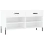 White engineered wood shoe bench 102x35x55 cm by vidaXL, Shoe racks and shoe organizers - Ref: Foro24-829748, Price: 62,47 €,...