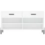 White engineered wood shoe bench 102x35x55 cm by vidaXL, Shoe racks and shoe organizers - Ref: Foro24-829748, Price: 62,47 €,...