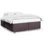 Cama sin colchón tela marrón oscuro 200x200 cm