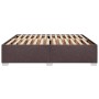 Cama sin colchón tela marrón oscuro 200x200 cm