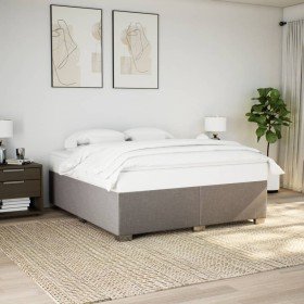 Cama sin colchón tela gris taupe 200x200 cm en Camas y somieres | Comprar online en Foro24