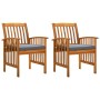 Garden dining chairs 2 units with solid acacia wood cushions by vidaXL, Garden chairs - Ref: Foro24-312130, Price: 173,31 €, ...