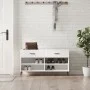 Glossy white engineered wood shoe bench 102x35x55 cm by vidaXL, Shoe racks and shoe organizers - Ref: Foro24-829758, Price: 5...