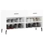 Glossy white engineered wood shoe bench 102x35x55 cm by vidaXL, Shoe racks and shoe organizers - Ref: Foro24-829758, Price: 5...